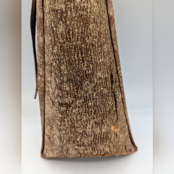 VTG Handmade Tree Bark  Mtn Berry Basket/ Bag flower basket with handle - Picture 2 of 7